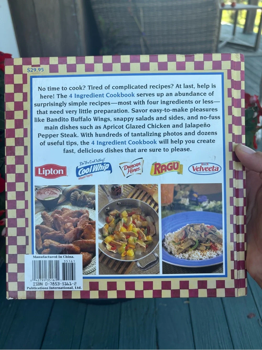 Vintage 4-Ingredient Cookbook - Red & Cream
